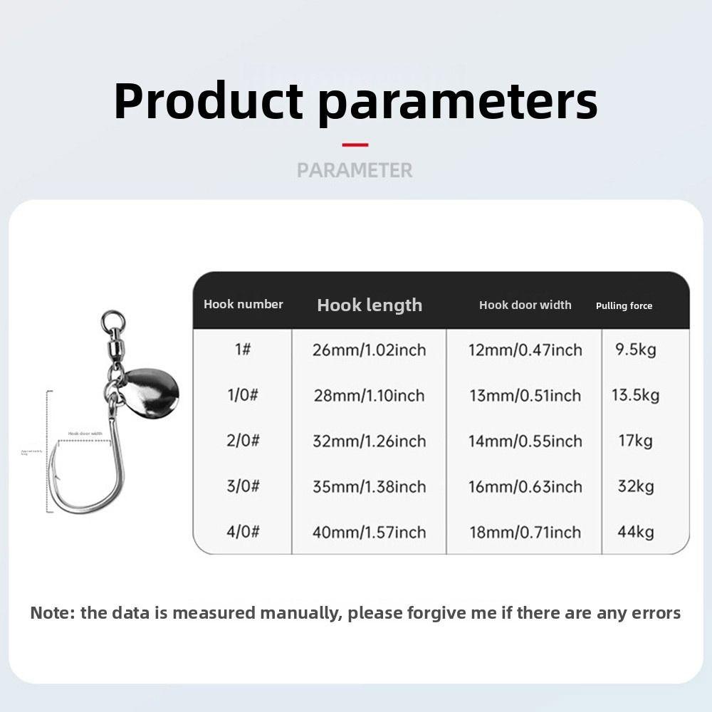 Spoon Spinner High Speed Metal Hooks Single Bearing Swivel Assist Hook Jigging Hooks 2X Strong 1/0 2/0 3/0 Circle Hooks