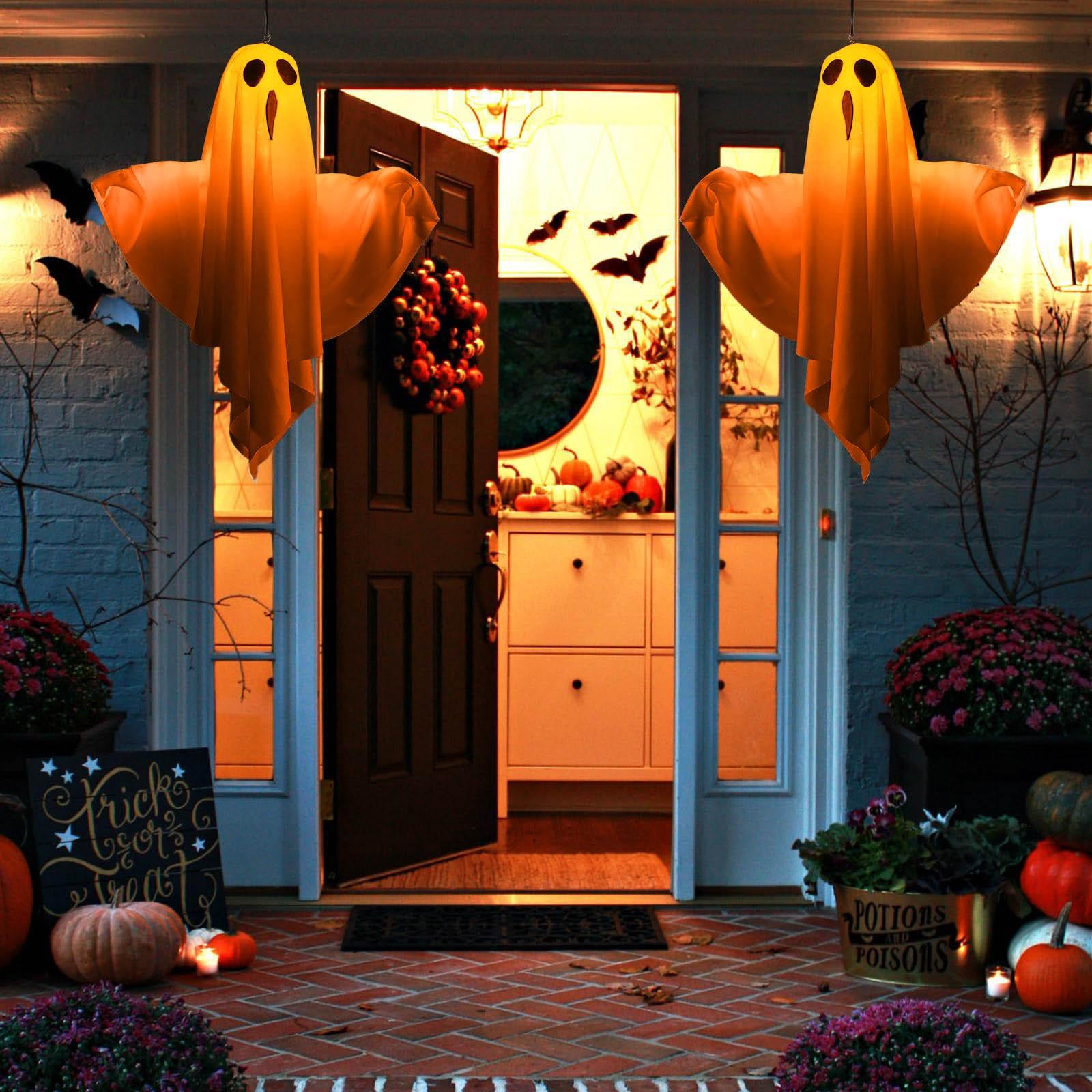 

Spooky Ghost Halloween Decorations Glowing Flying Ghosts Scary Hanging Ornaments Horror Props Haunted House Party Supplies