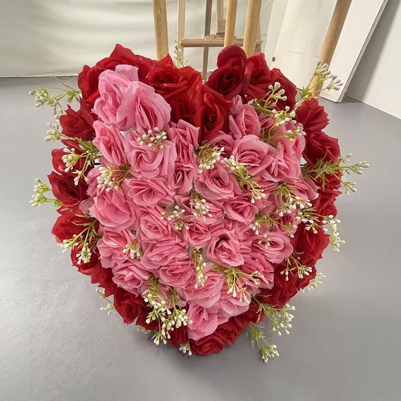 Cross Simulation Rose Heart Wall Decoration for Weddings - Hanging Décor for Home, Wedding Rooms, Cars, and More