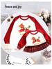Family Matching Autumn/Winter Round Neck Sweatshirt - Red Festive New Year Print for Parent-Child Trio