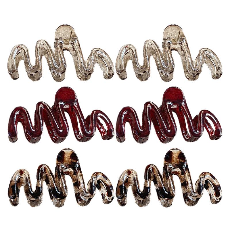 Large Acrylic Hair Clip Women Wavy Amber Premium Shark Clip Simple Versatile Hair Accessories