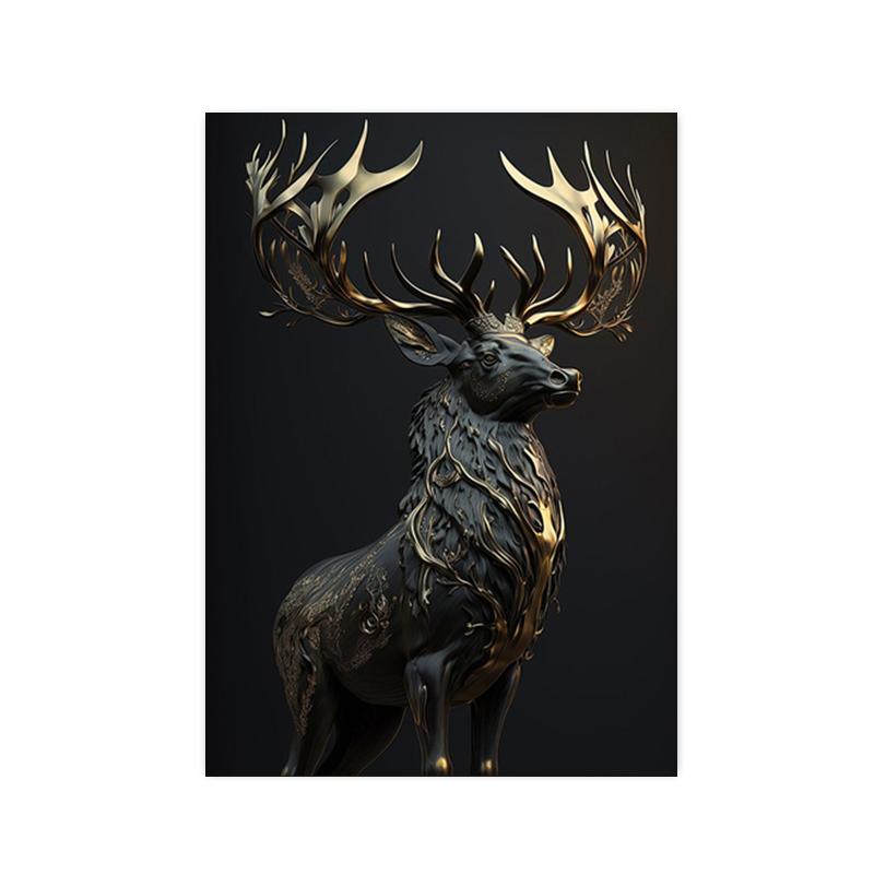 

Черное золото животные король горилла лев постеры принты кролик слон холст картины настенное искусство картина для гостиной домашний декор 30x40cm No Framed