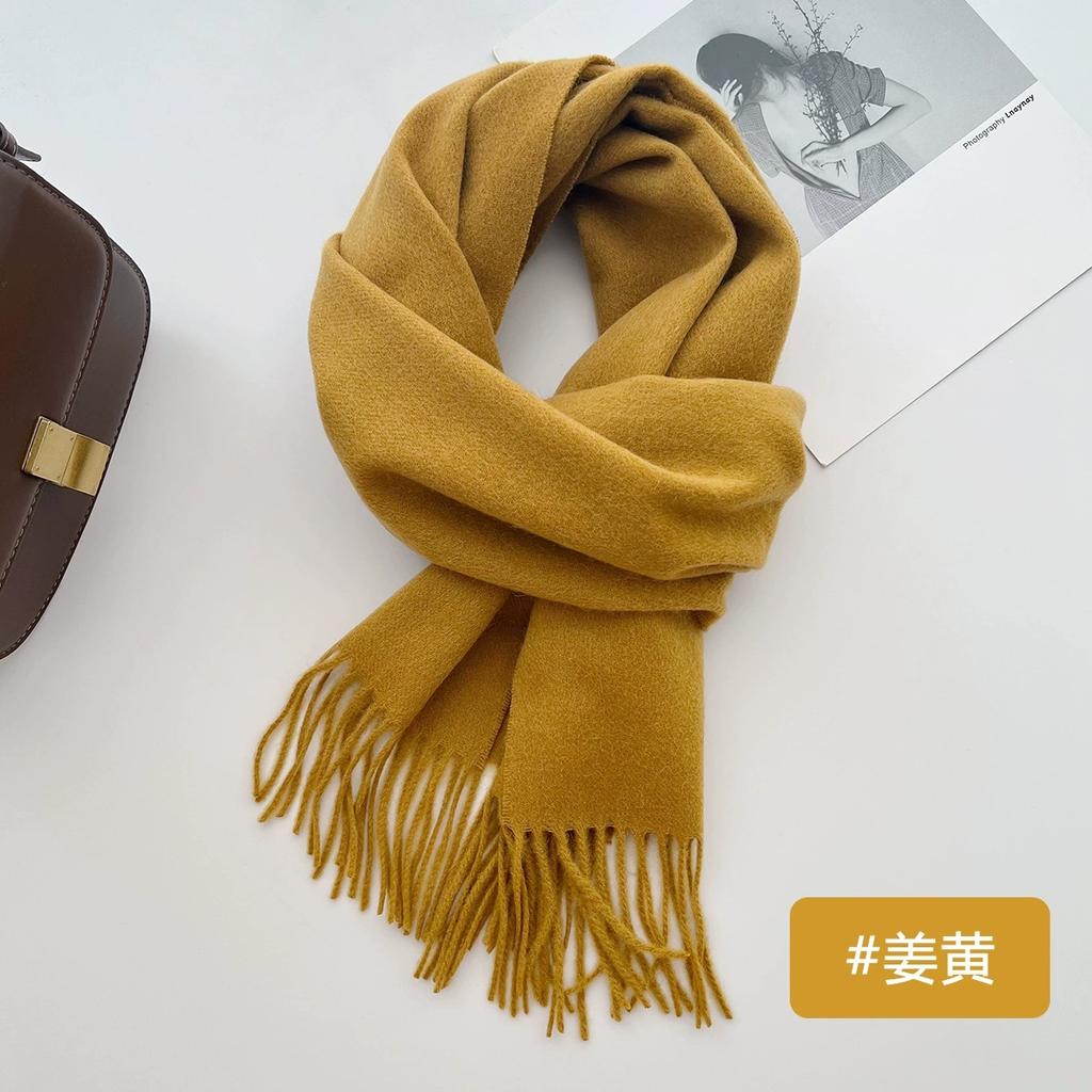 100% Wool Winter Scarf For Women Long Warm Cashmere Scarves Hijab Solid Lady Shawl Wrap Female Pashmina Bandana Head Scarfs
