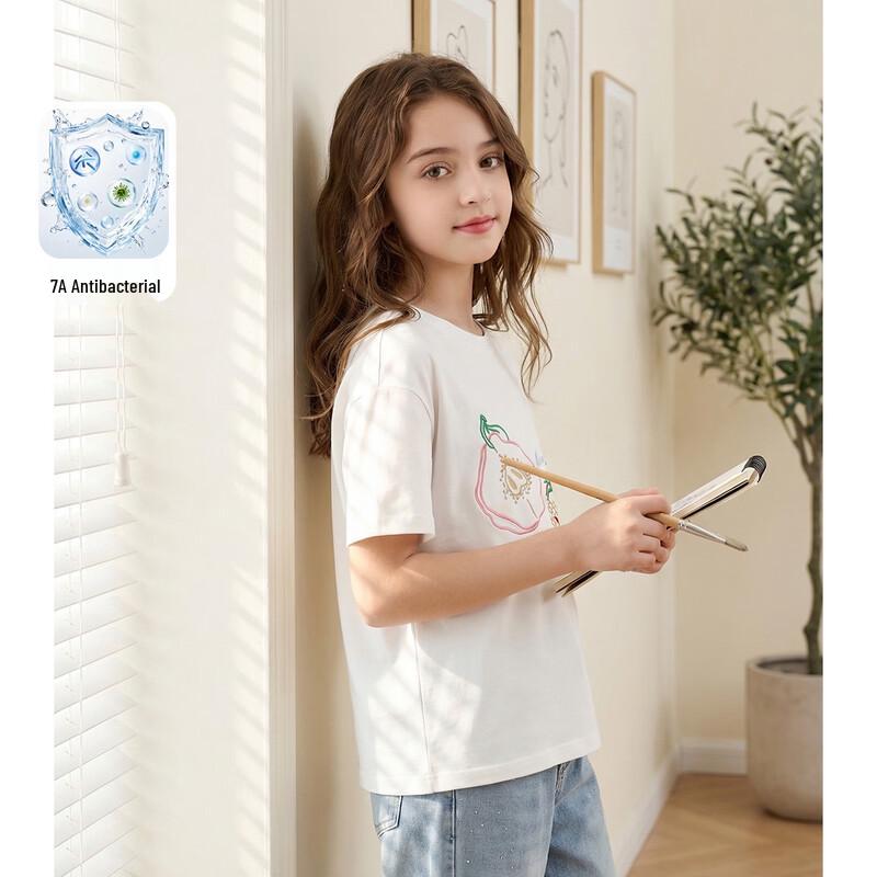 Montagut Girls  Summer Pure Cotton T-Shirt with Fruit Embroidery 120