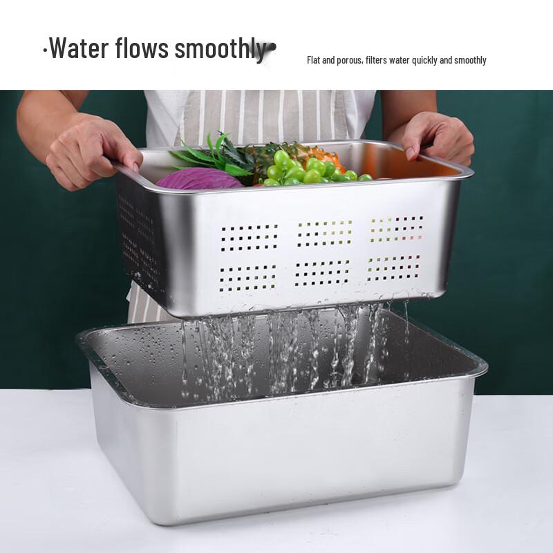 Deep Rectangular Stainless Steel Food Pan