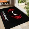 Bath Mat 1pc, Spiderman Logo, MARVEL Flannel Rectangular Mat, Bathroom Non-Slip Entrance Mat, Fun Door Decoration Mat, Home De