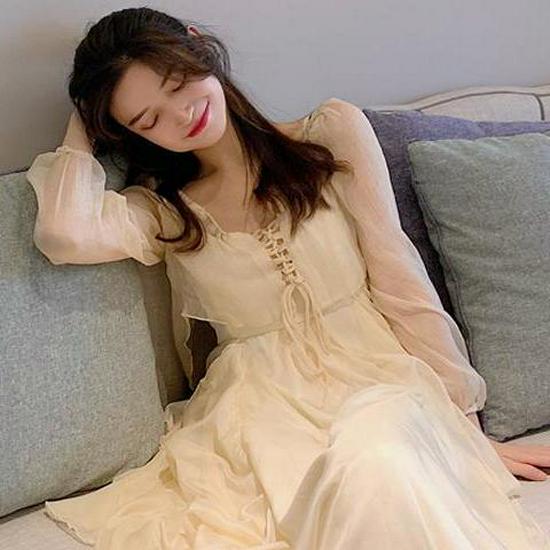 

Платье-комбинация из сетки и тюля в корейском стиле для осенних и летних приморских каникул L Recommended 110-120 jin