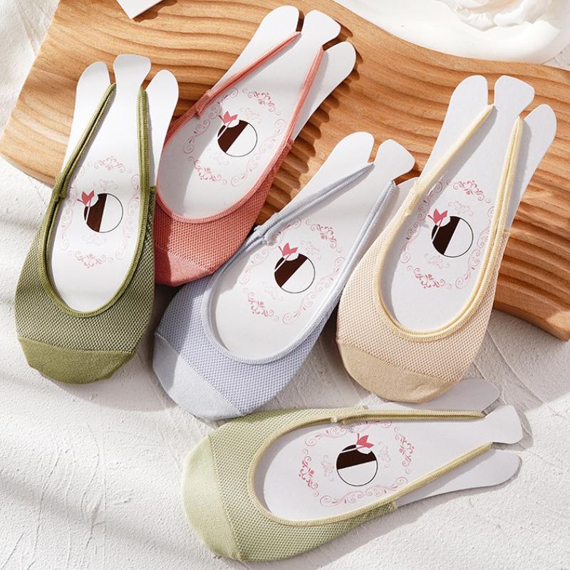 Mesh Half Palm Socks Women High Heels Socks Women Spring and Summer Thin Sponge Pad Garter Socks Invisible Socks Non-slip No Heel Fall Off Socks