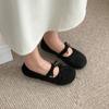 Shoes for Woman Shallow Mouthed Ballet Flats Solid Color Slip On Bow Mary Jane Women's Shoes Soft Sole Casual Red Single Loafers
