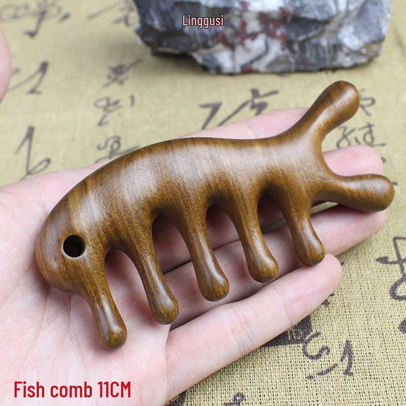 Eleganckie grzebienie z drzewa sandałowego: Czarny, Złoty, Fioletowy, Zielony - Idealne Prezenty na Dzień Matki