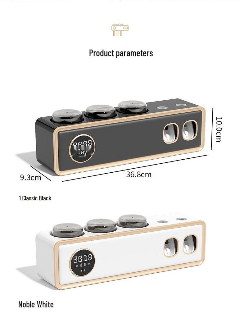 Rechargeable Wall-Mounted Toothbrush Holder & Dryer with Toothpaste Dispenser