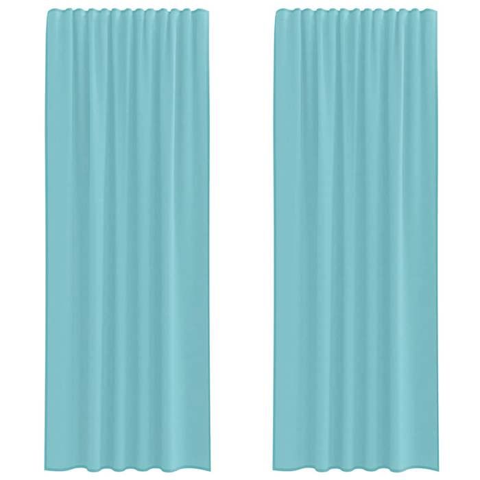 VidaXL Voile Curtains with Rod Pockets 2 Pcs Turquoise, Net Curtain, Sheer Curtain, Window Voile, 4102240