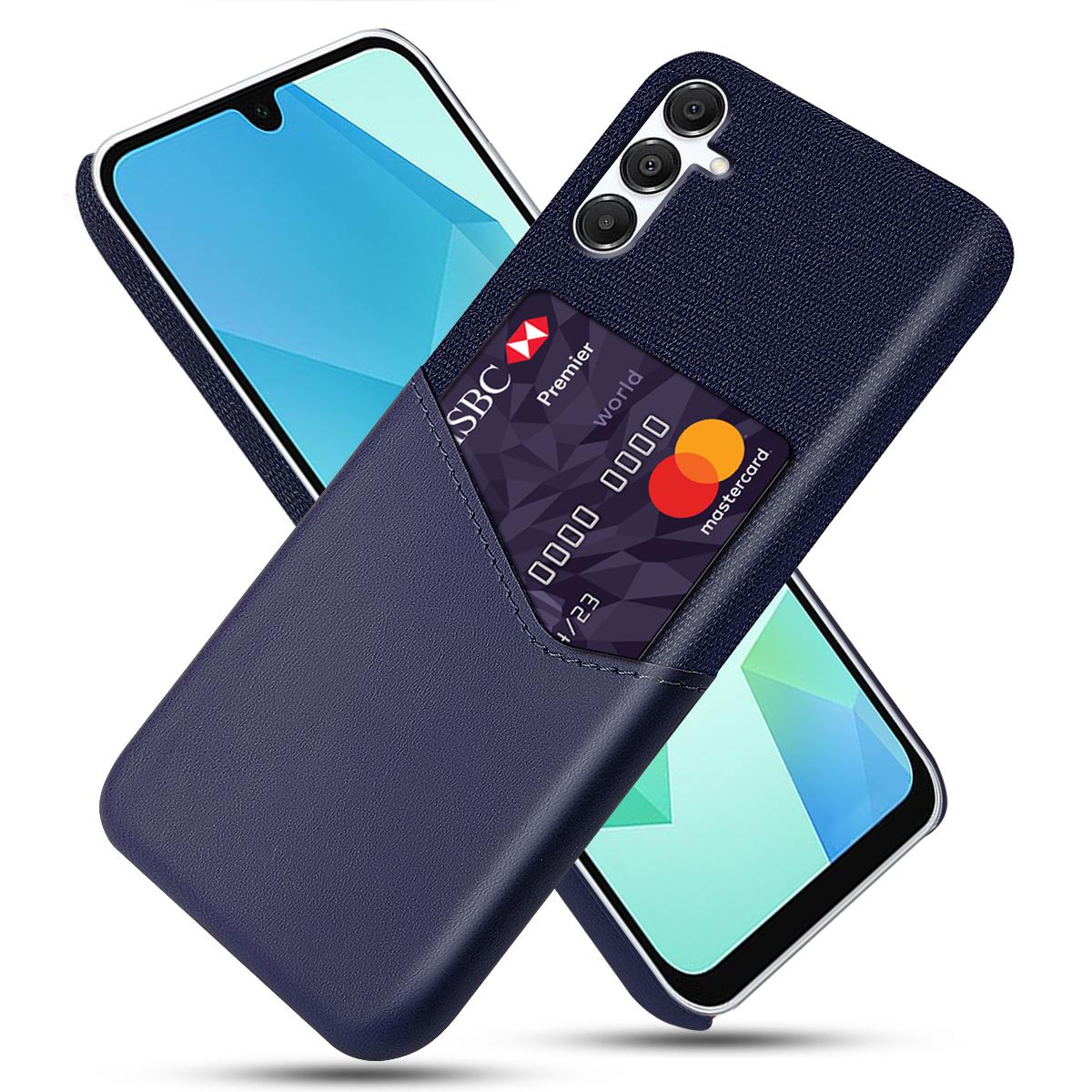 

For Samsung Galaxy A17 5G/A17 4G Case PU Leather Cloth Texture Hard PC Phone Cover with Card Holder