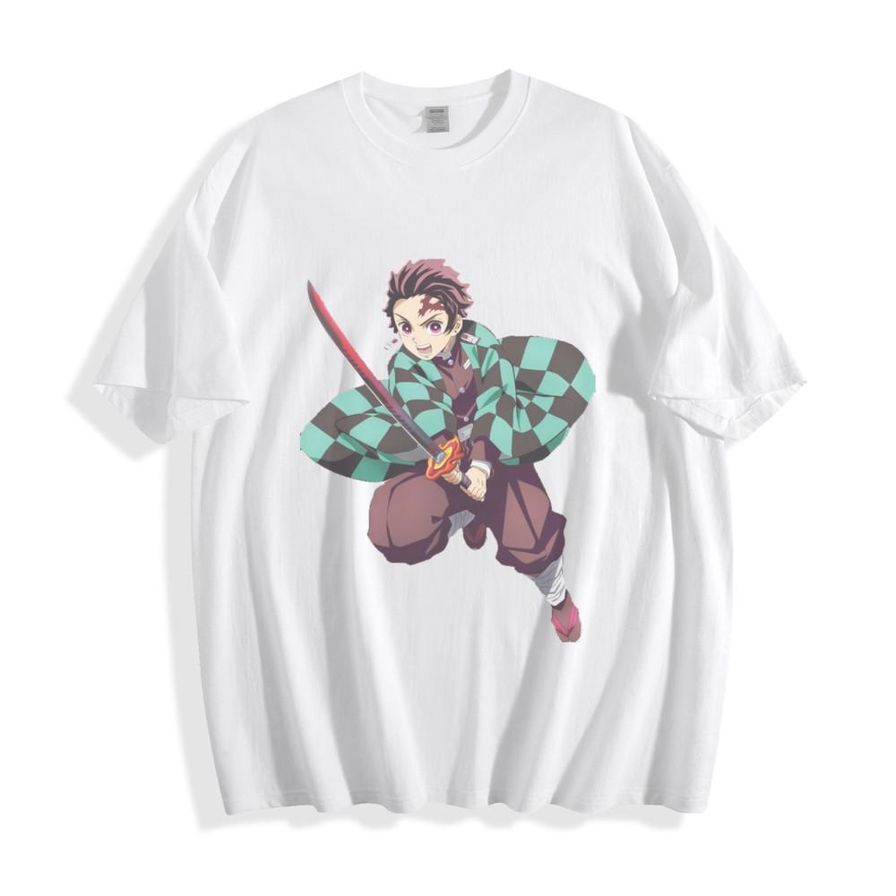 Demon Slayer Tanjiro Kamado Action T-Shirt - Fierce Anime Warrior Unisex Tee