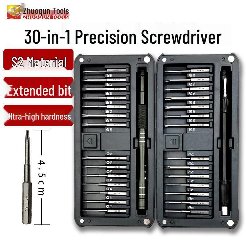 30-in-1 Magnetic S2 Screwdriver Set for Electronics & Watch Repair