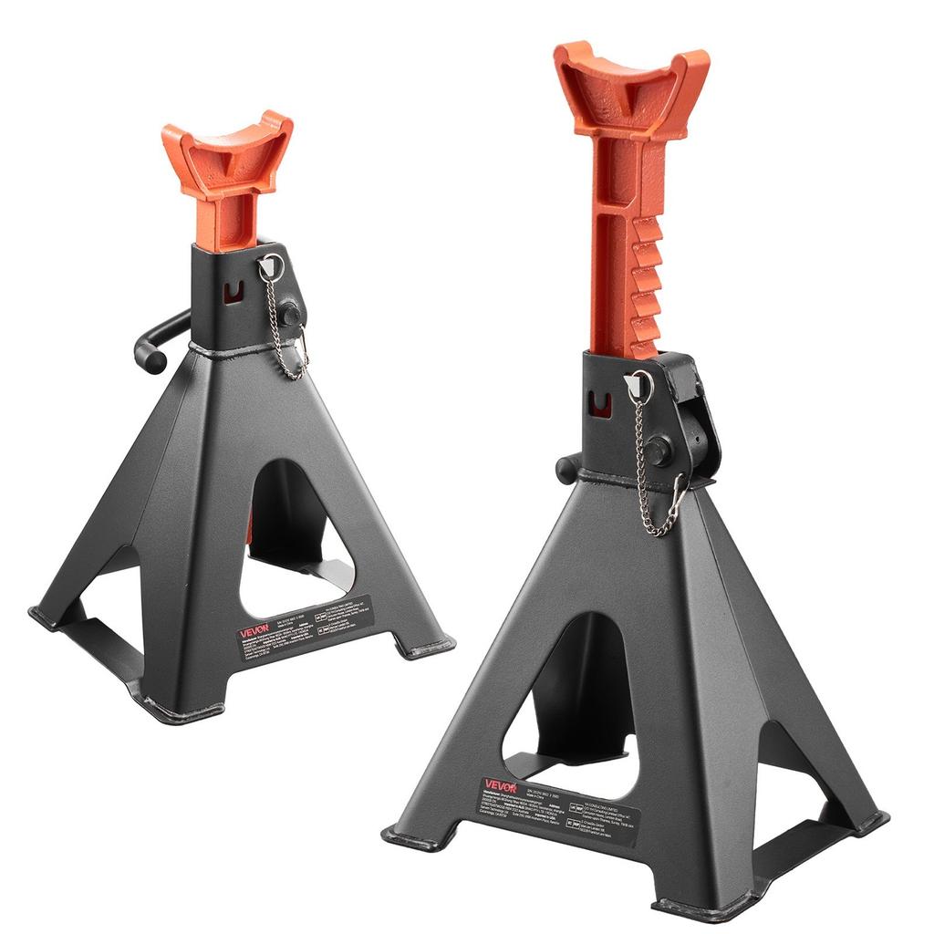 Jack Stands, 6 Ton (13,000 lbs) Capacity, 370-580 mm Adjustable Height, Heavy Duty Steel Jack Auto Stands with Double Locking, for Lifting RV, Small