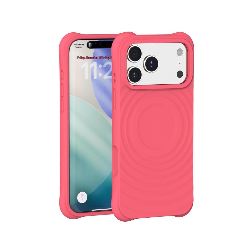 Square Anti-Drop Liquid Wave Magnetic Silicone Case for iPhone 17 Pro Max