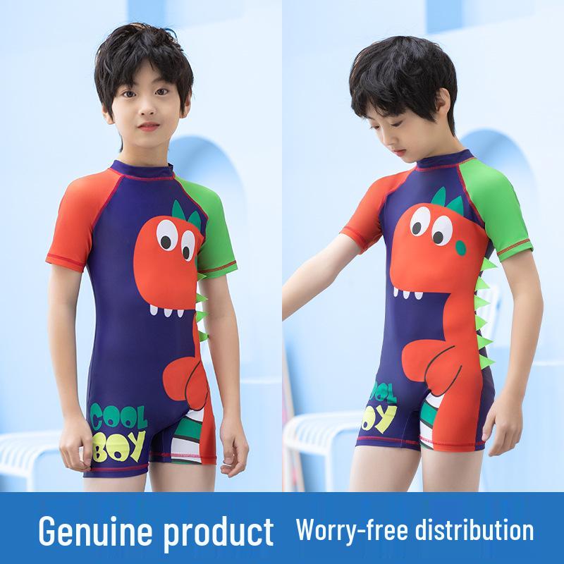 Customizable Boys' Sun Protection Swimwear - One-Piece Surf Suit for Students and Coaches
