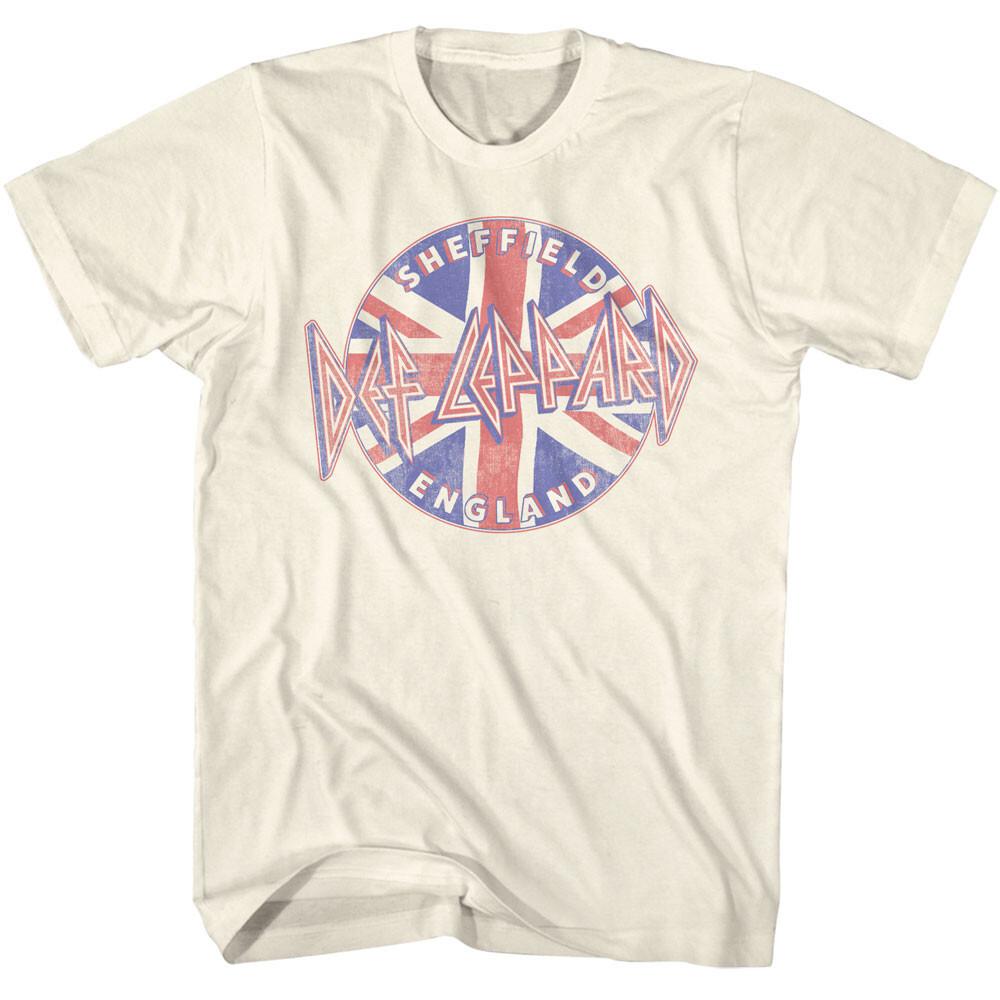 Def Leppard Sheffield England British Flag Men T Shirt Rock Band Merch L