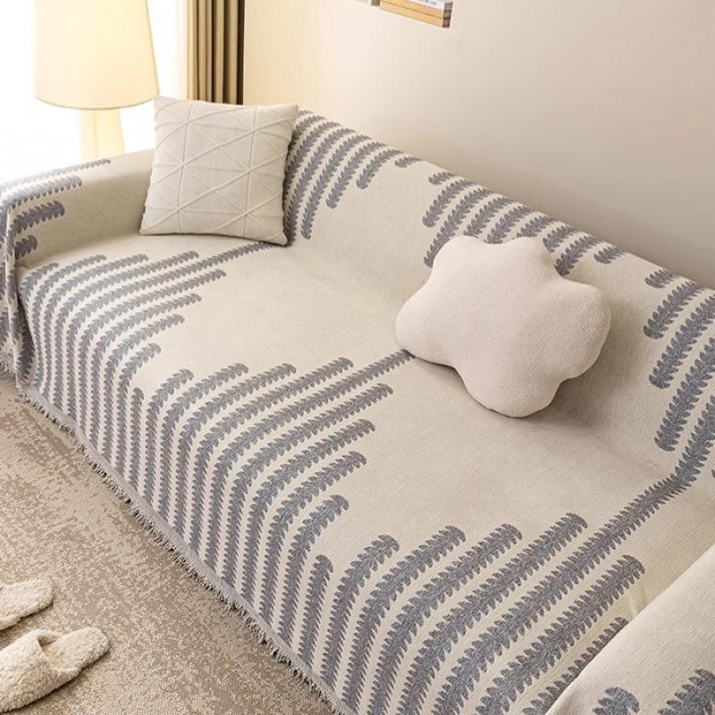 Chenille Anti-Scratch Sofa Cushion Cover & Throw Blanket - Universal, Four Seasons