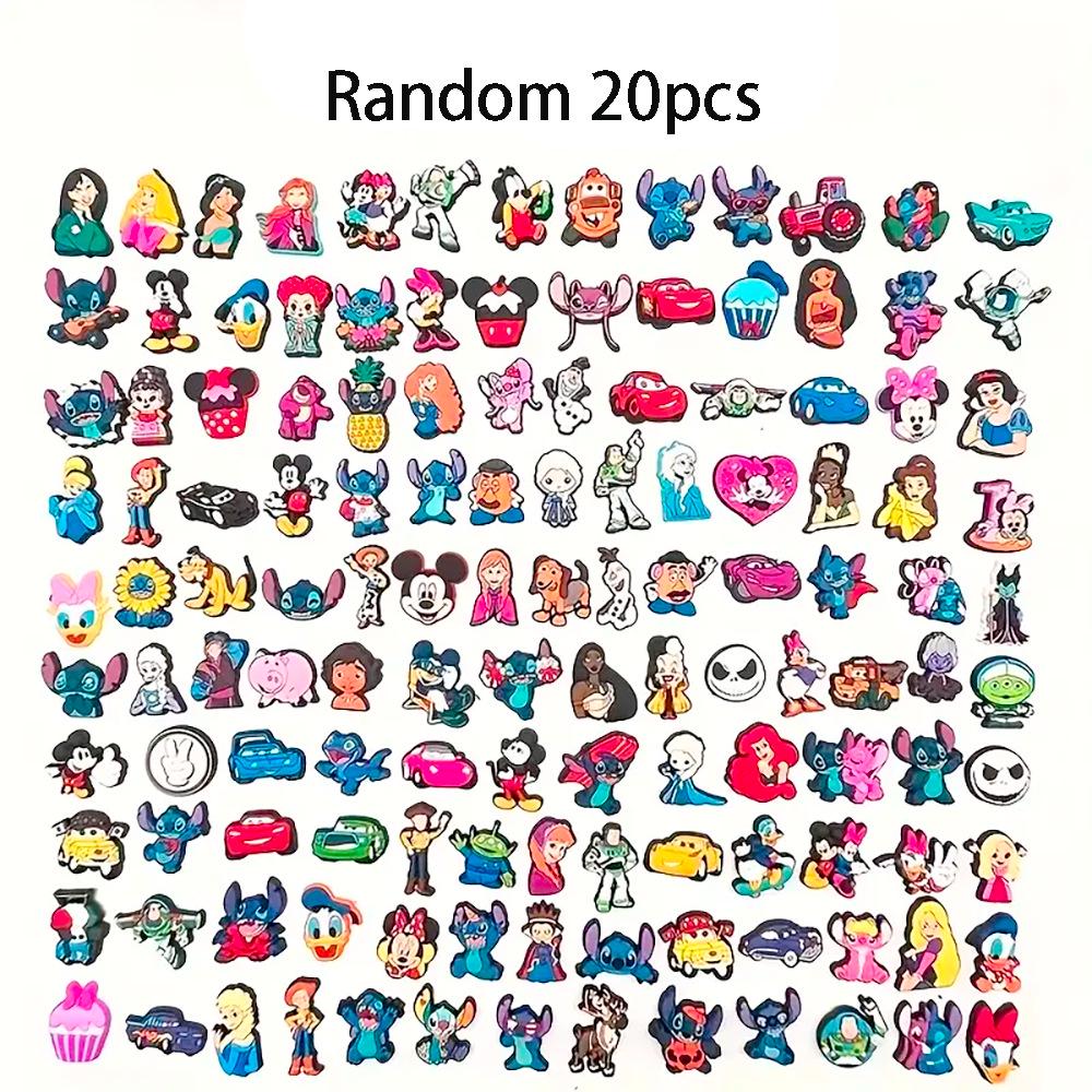 Set of 10/20/30/50/100 Assorted Non-Repeating Clog Shoe Flower PVC Rubber Decorations