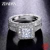 925 Sterling Silber 2 Stück 6MM Zirkon Ring für Damen Charm Schmuck Zubehör Großhandel