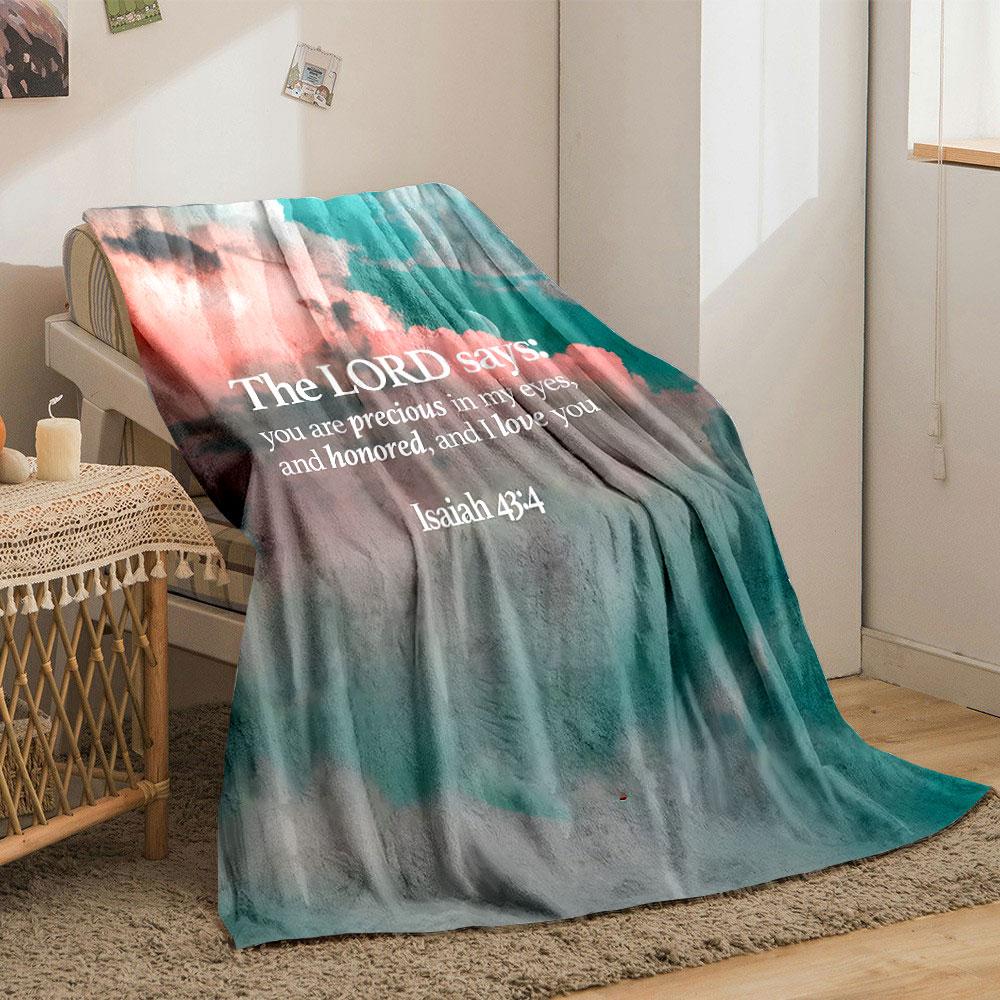 Isaiah 43:4 Religious Quote Blanket Printed Blanket for Living Room Bed Couch lunch break Soft Cozy Blanket for Friend's festival Gift
