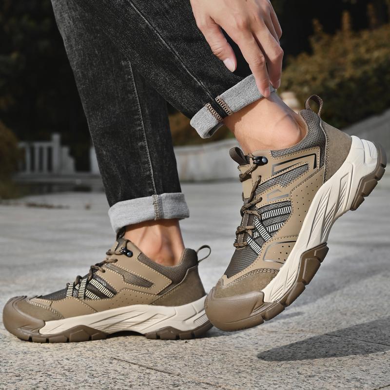 Fashion Classic Outdoor Men Sports Shoes Lace-Up Real Leather Sneakers Non-slip Walk Shoes High Quality Flats Handmade Male Treking Shoe