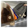 Ins Smiley Label Women's Woolen Hat, Trendy and Versatile Couple's Warm Hat, Korean Style Knitted Hat