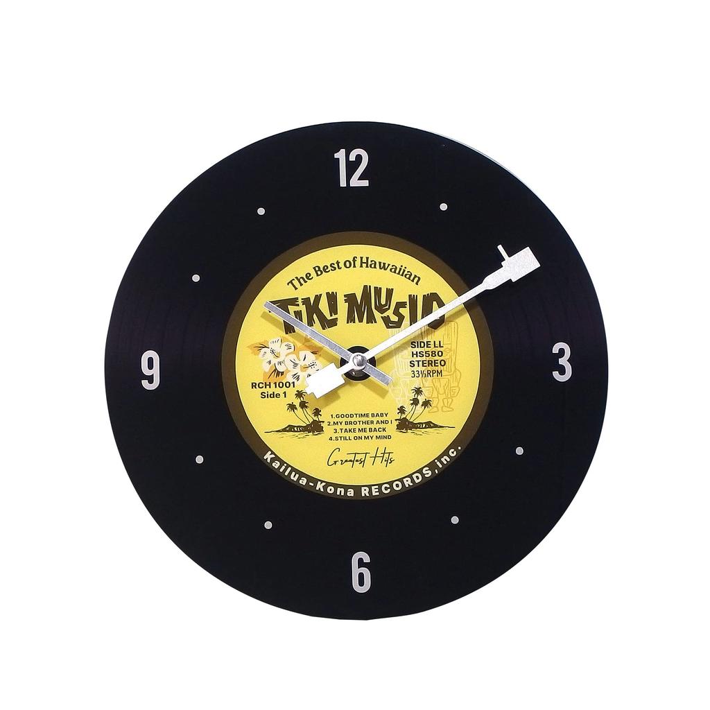 Keystone Glass Wall Clock Yellow Hawaiian Records CL056319