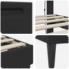 LED Light Strip Bed Frame Black 120 X 190 Cm Faux Leather