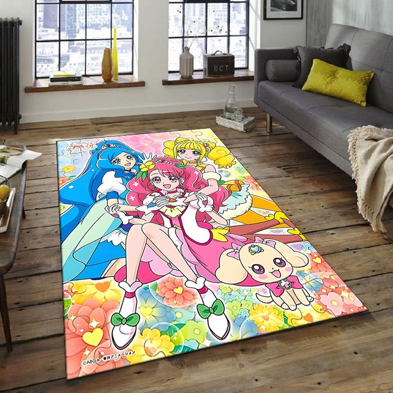 1pc Pretty Cure2 Design Area Rug - Non-Slip, Soft & Cozy Floor Mat for Living Room, Bedroom, Office - Indoor/Outdoor Decorative Carpet