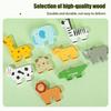 1 Set Wooden Block Matching Stacking Game Animal Mini Man Block Balance Game