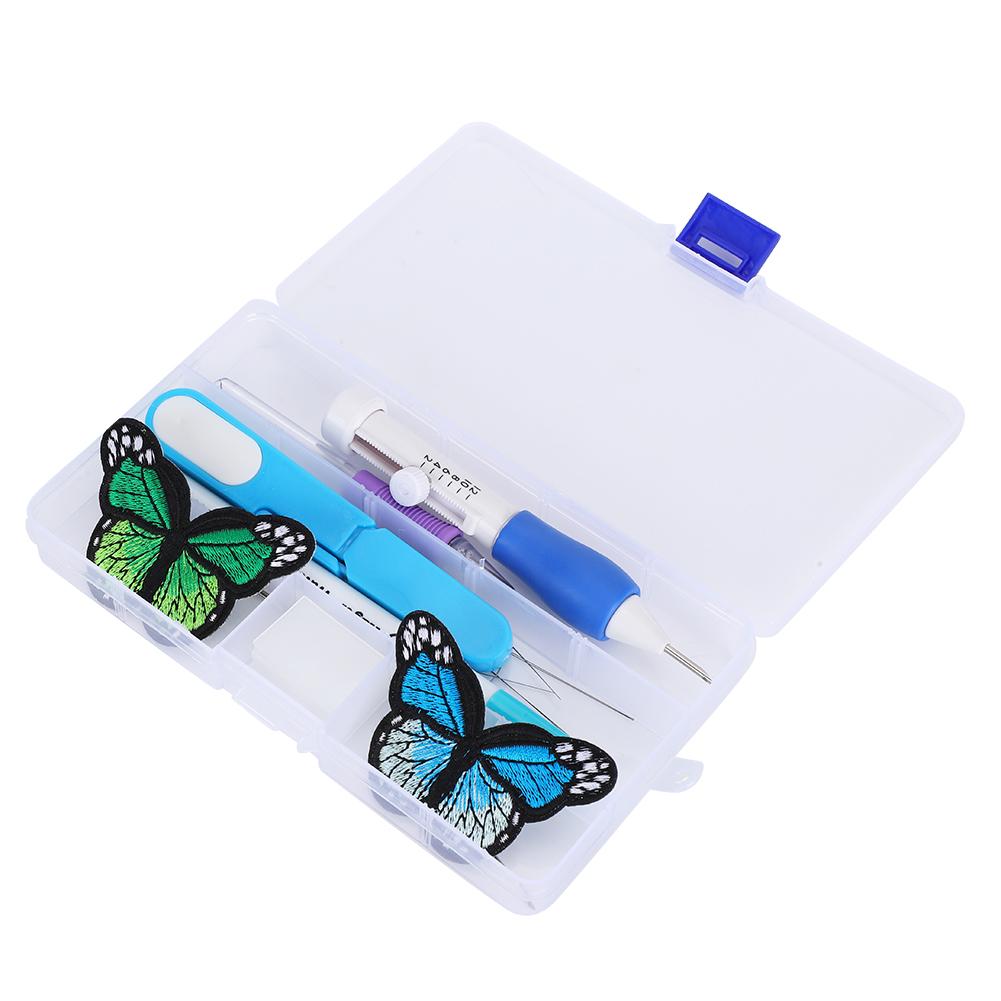 Punch Needle Set Embroidery Stitching Craft Tool TPR Handle DIY Sewing Threading Device