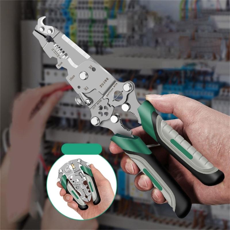16/18 in 1 Foldable Wire Stripper Crimper Cable Cutter Plier Professional Electrical Wire Stripping Tool Wire Stripper