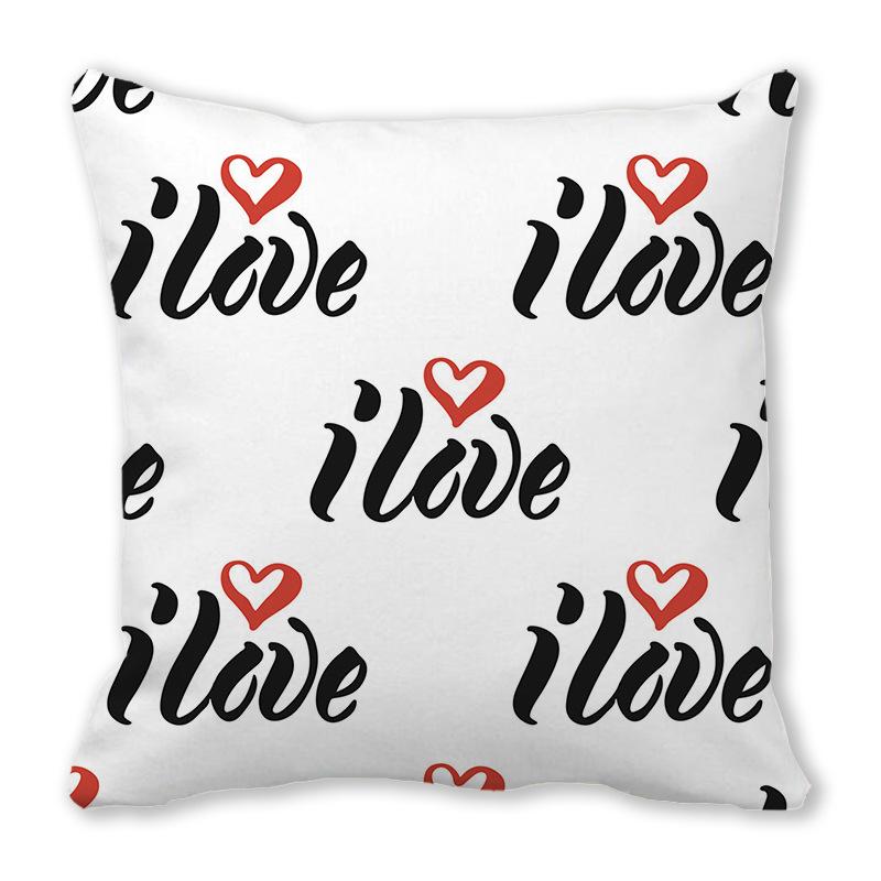 Home Decor Valentine's Day Love Patterns Pillow Covers Pattern Cushion Cover Suitable for Sofa Bedroom Car Pillow Cover