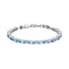 Silver and Aquamarine Cubic Zirconia Finish Bracelet - Libsi