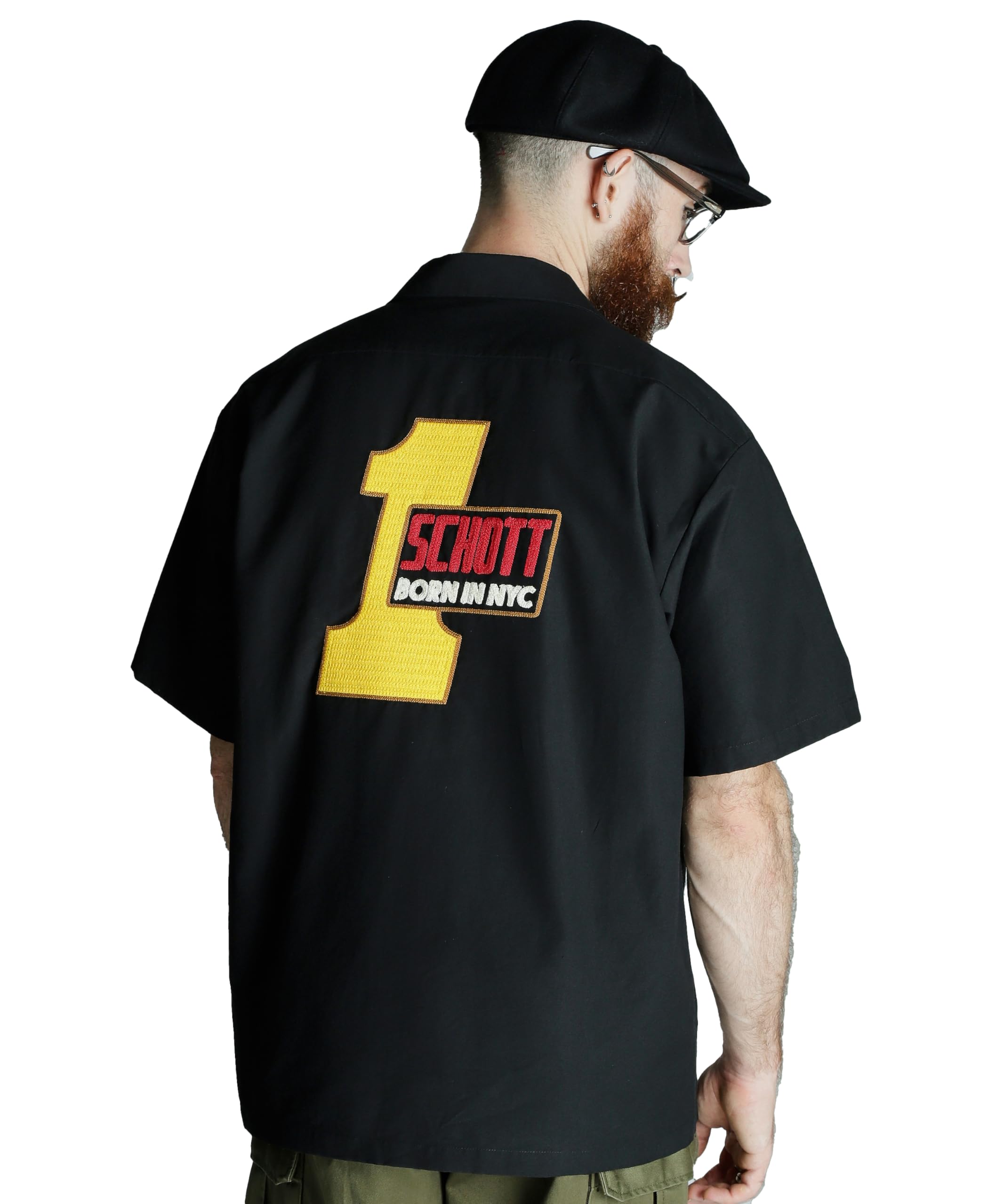 

Schott CN WORK SHIRT BORN IN NYC Men s XL 010 Black 782-5123003