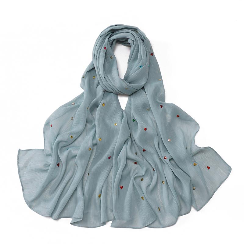Plain Rhinestone Crystal Bubble Chiffon Hijab Shawls Long Bling Bling Wrap Ramadan Muslim Hijab Bufandas Women Islamic Turban