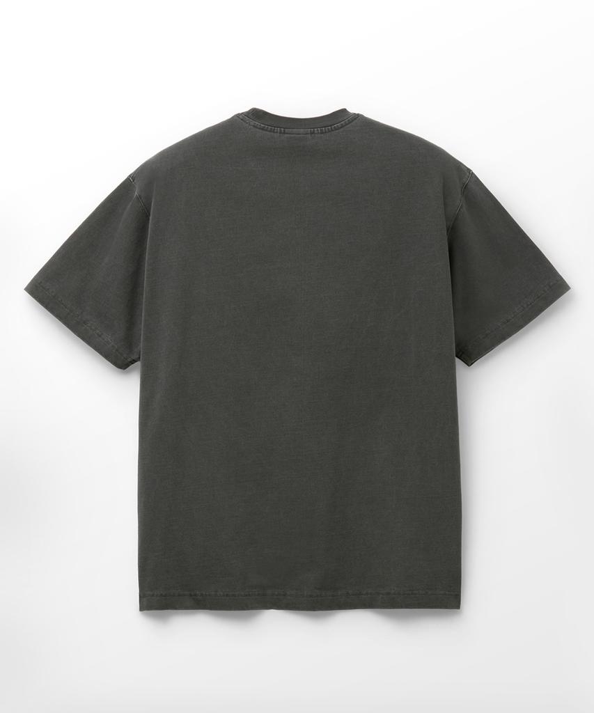 Hellinogseuweeo Dust-Dyed Short Sleeve T-Shirt_Charcoal Gray