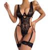 Fun underwear new transparent lace steel tray one-piece sexy pajamas