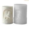 K1AE Detailed Santa Relief Cylinder Mould Heat Resistant Silicone Crafting Too