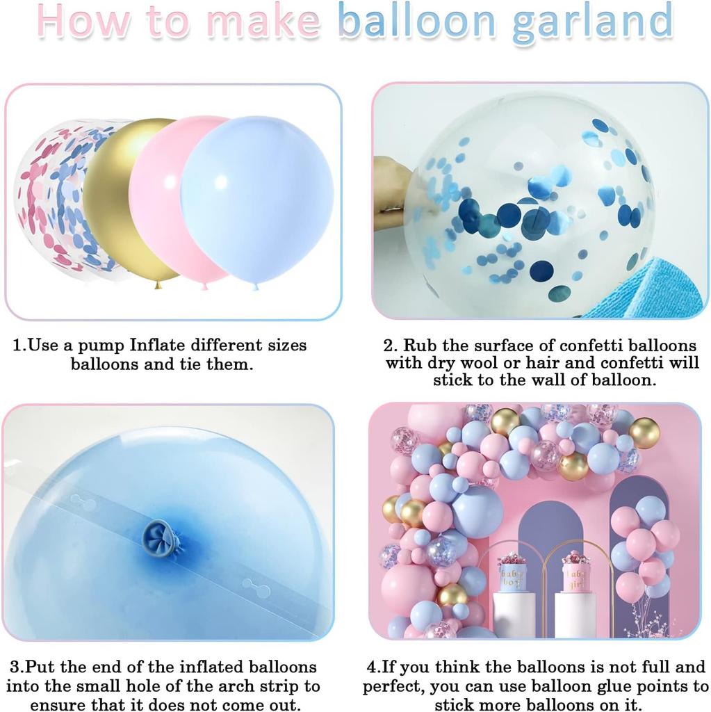 Gender Reveal Blue Pink Balloon Garland Arch Birthday Party Decor Kids Birthday Ballon Wedding Supplies Latex Ballon Baby Shower