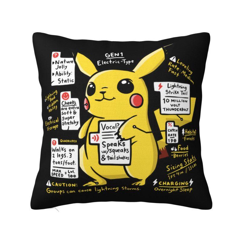 

Custom Pikachus Anime Game Cushion Covers 40x40cm Polyester Cartoon Manga Throw Pillow Case for Sofa Car Square Pillowcase 30cmx30cm