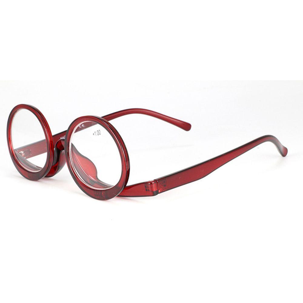 +1.0~+4.0 Rotating Magnifying Makeup Eyewear Reading Glasses Folding Clamshell Presbyopic Glasses