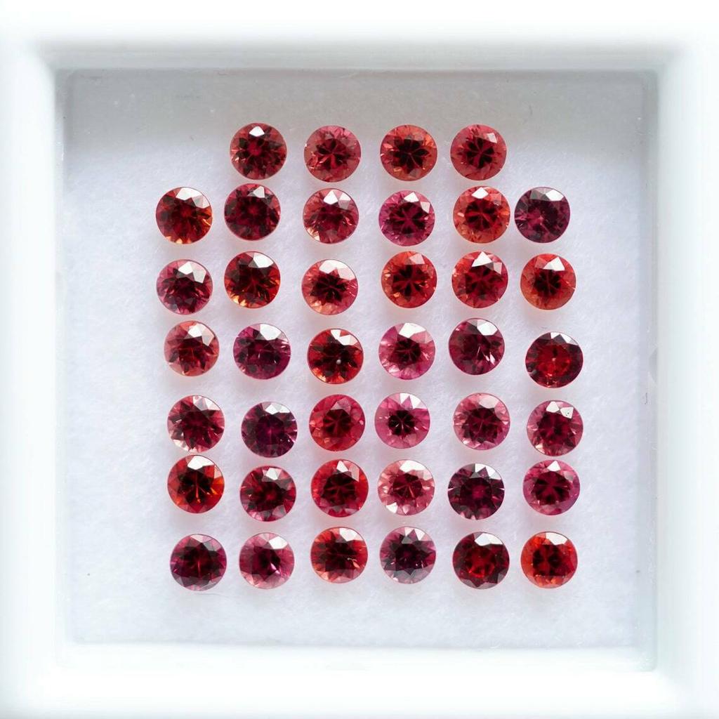 50 Pcs Lot Natural Red Ruby Round Cut 5x5mm Certified Loose Gemstones