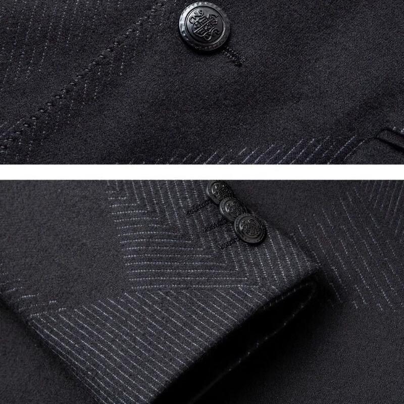 TRIES Herren Wollmischung Mittellanger Übermantel