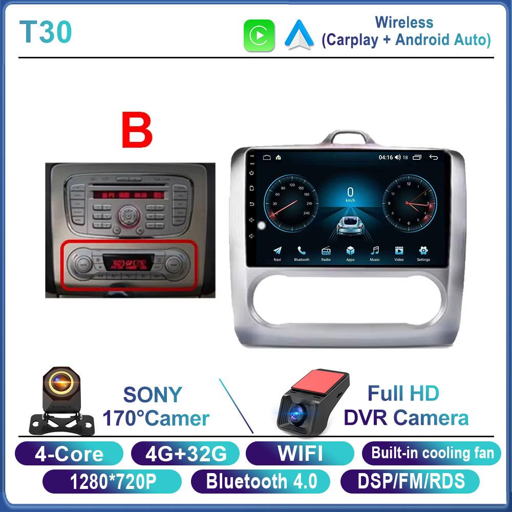 Android 16 For Ford Focus 2 3 Mk2 Mk3 2004 2005 2006 2007 - 2011 Car Radio Navigation Multimedia Player WIFI+4G GPS Carplay Auto