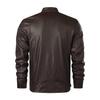 Winter new men's business gentleman fleece thickened zipper cardigan stand-up collar large size leather jacket men