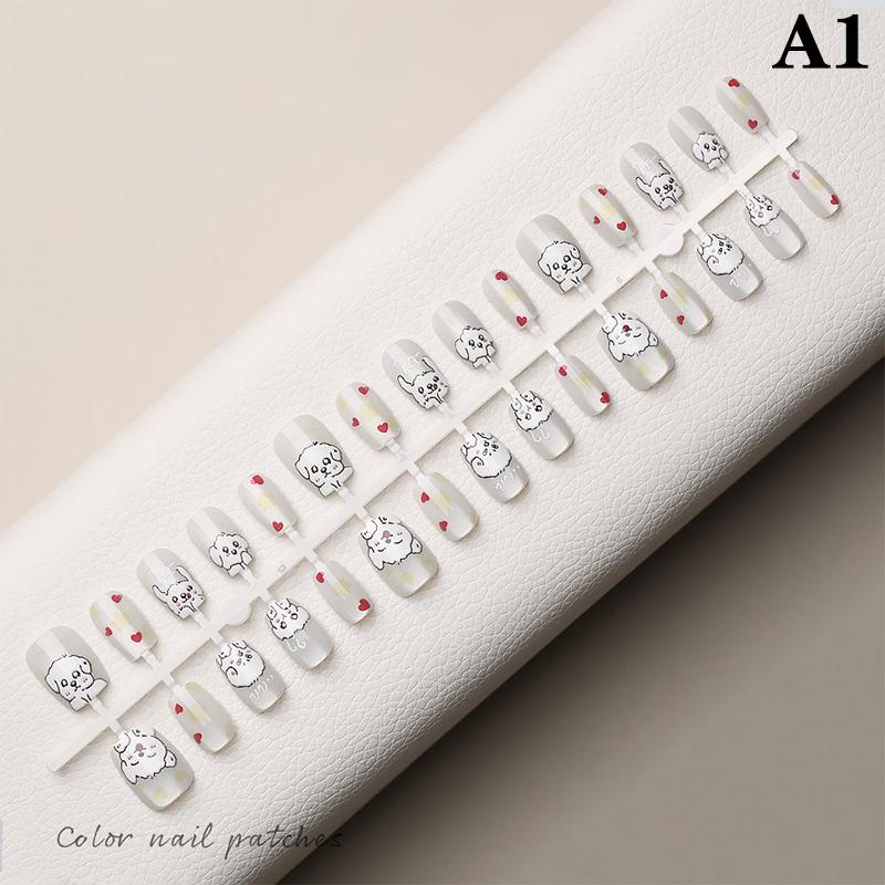 30Pcs Long False Nails  Wearable Fake Nails Full Cover Detachable Press On Nails Diy Girls Nail Tips